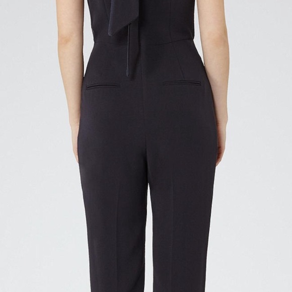 Reiss Nicky Lace Back Jumpsuit Night Navy size 8 - Picture 4 of 5
